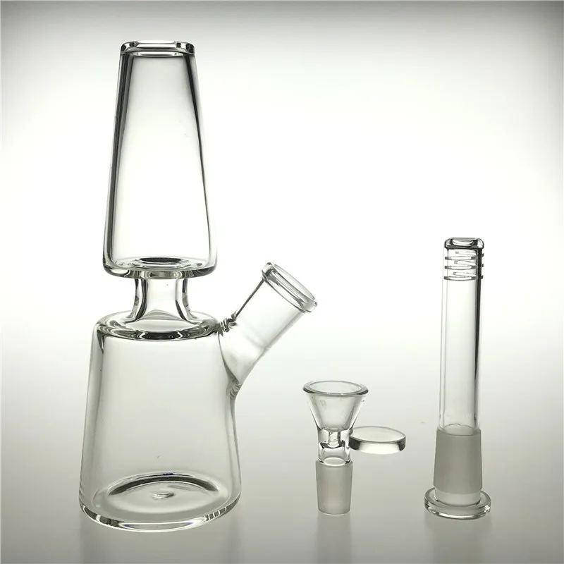 7-Zoll-Glas-Dab-Rigs-Wasserbongs, Shisha-Rauchpfeifen mit 14 mm weiblichem Downstem-Schüssel, dickem Pyrex-Becher, Recycler, Heady Bong