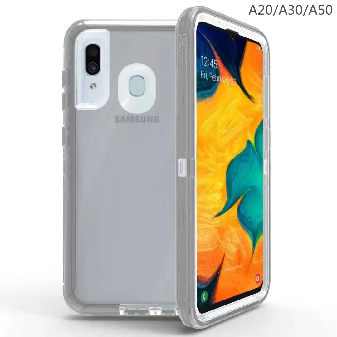 Telefonfodral för Samsung S7 8 9 10 Note 8 9 10 A20 A30 A50 A10E Colorful Clear Defender Soft TPU Hard PC Hybird Protective