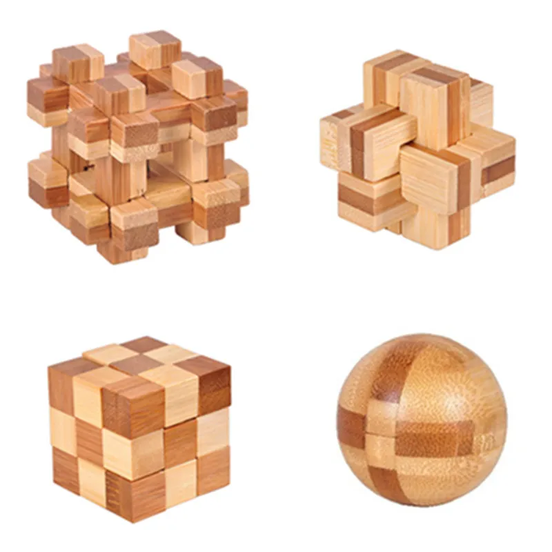 Puzzles IQ Brain Teaser Kong Ming Lock 3D Holz ineinandergreifende Burr Puzzles Spiel Spielzeug für Erwachsene Kinder Lernspielzeug 11 Stil