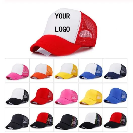 LOGO personnalisé conception pas cher Polyester hommes femmes casquette de Baseball blanc maille réglable chapeau adulte enfants enfants