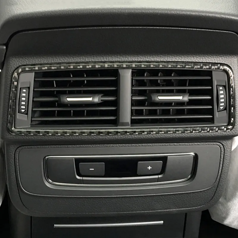 Fibra de carbono braço traseiro de ar ventilação de ar quadro tampa de quadro AC adesivo de adesivo para audi q7 2016-19 acessórios interiores