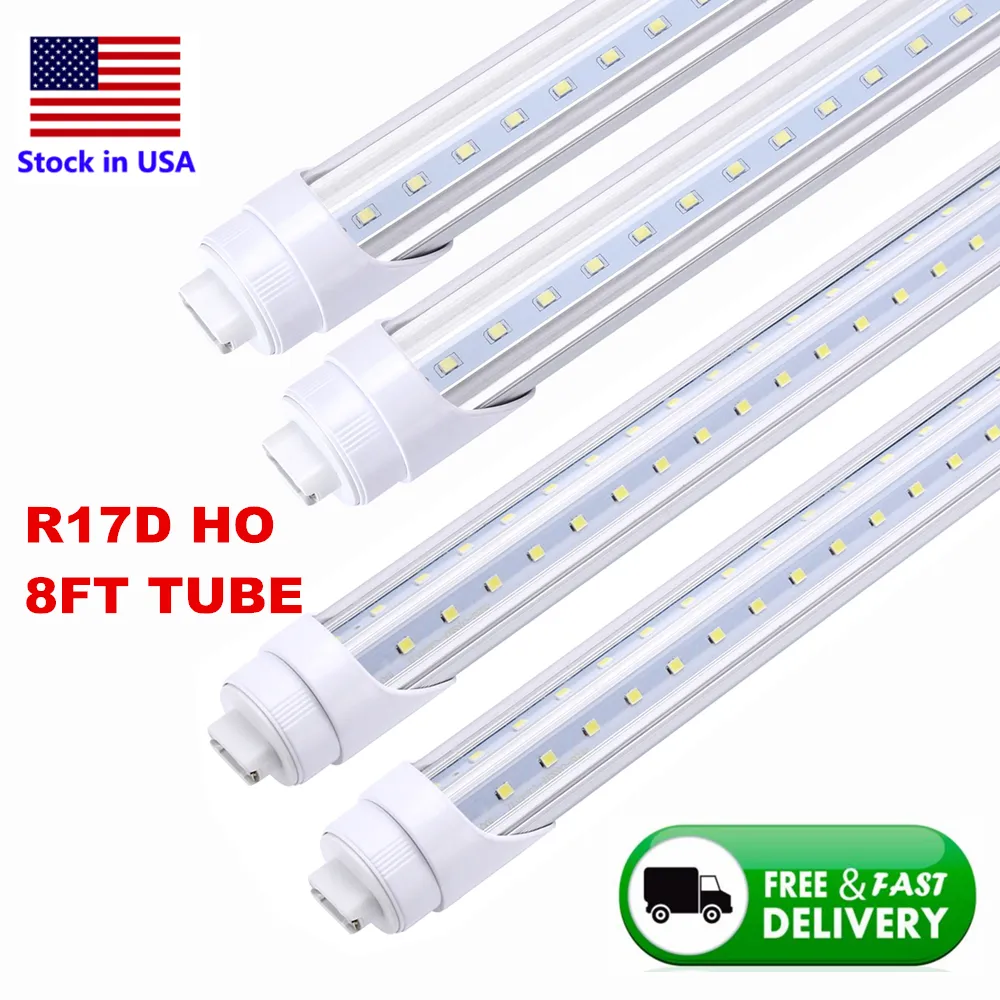 65W V W kształcie rurki LED 8FT 6000K R17D HO Base LED T8 Tube 45 W Ballast Obejście 8 stóp LED fluorescencyjne rurki żarówka