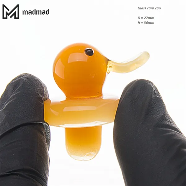 Rubber Duck Solid Glass Bubble Roken Carb Cap OD = 27mm voor Flat Top Quartz Nail Turp Slurper Bong 981