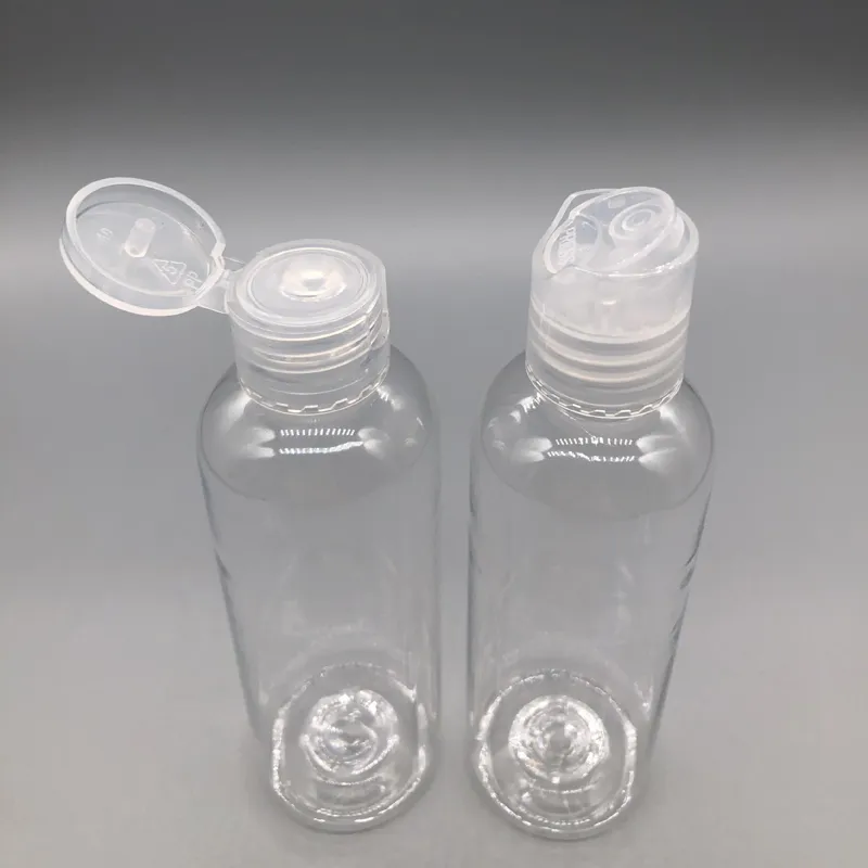 Flip cap of pers cap 100 ml hand sanitizer gel fles transparante e lliquid fles 100 ml squeeze pakking fles voor hand zeep