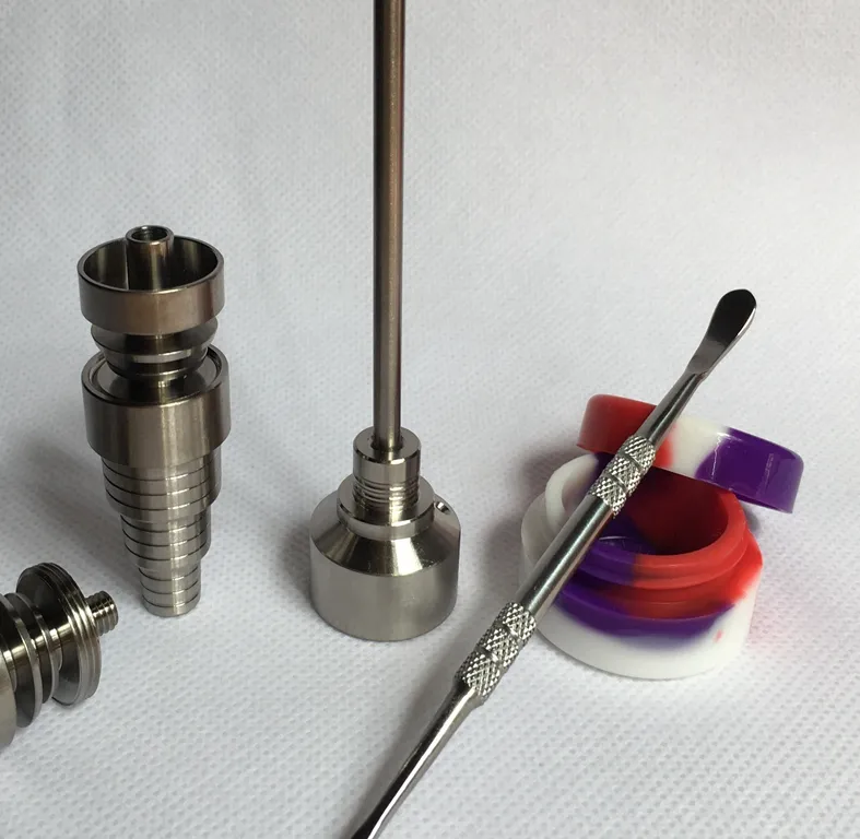 Glasbong-Werkzeugset T-002 Domeless GR2 Titannagel mit Titannagel-Vergaserkappe Dabber TOOL Slicone Jar Dab-Behälter