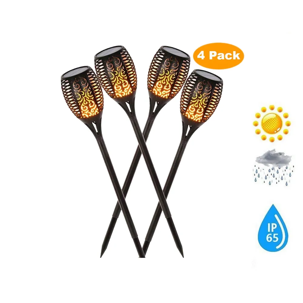 Solflamlampa Flimrande IP65 Vattentät LED Garden Dekoration Landskap Ljus Lawn Lampväg Belysning Torch Light Spotlight