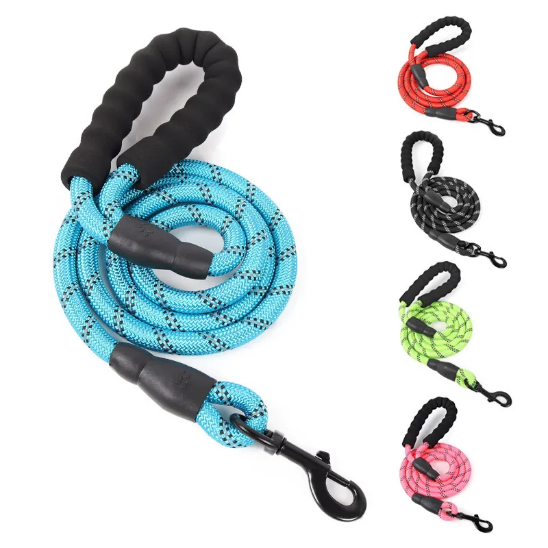 Dog Harness Extended night reflective dog leash Eva foam hand leash dog food walking leash pet supplies 1.5 meters