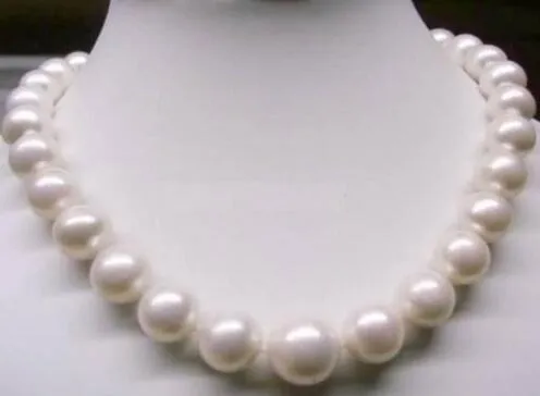 18 inches South Sea 10-11mm white natural pearl necklace white gold brooch