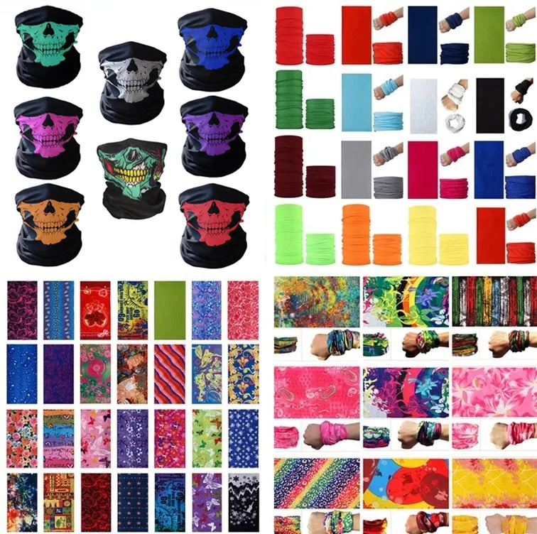 Função de crânio de moda Função Bandana Ski Esporte ao ar livre Máscara de cachecol de motocicleta Esporte Ciclismo de ciclismo Máscaras de Halloween Mágicas lenços mágicos C0113-1