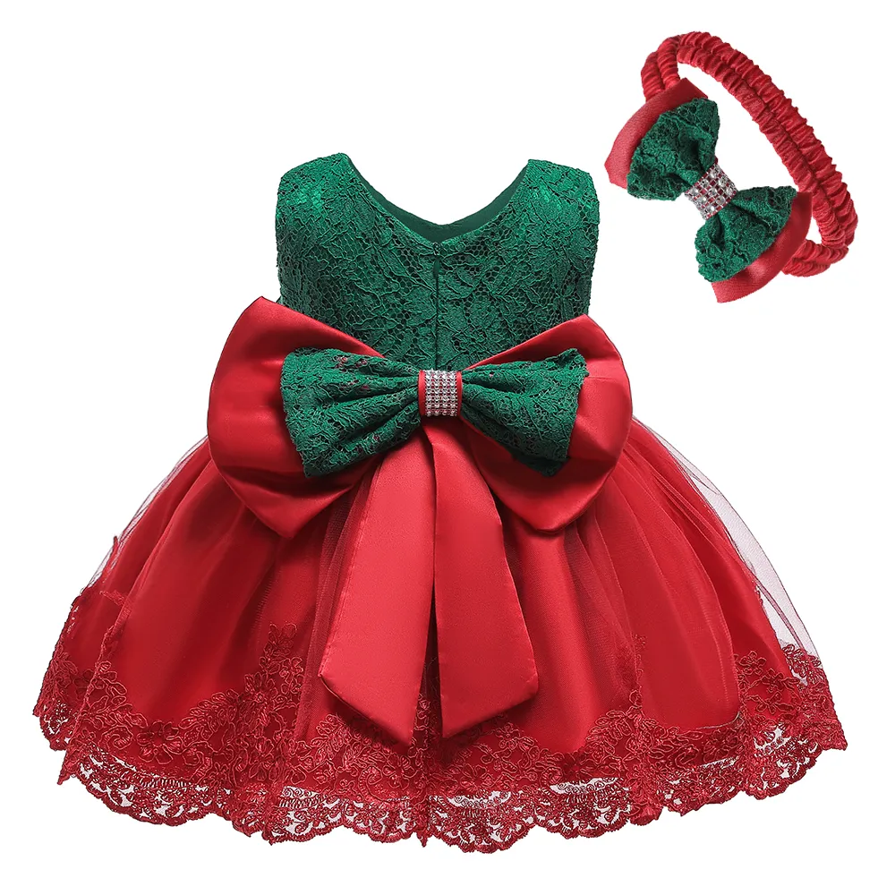 2019 novo infantil menina vestidos com arco 1 ano menina menina bebê vestido de natal vestido para bebê meninas borboleta renda kids