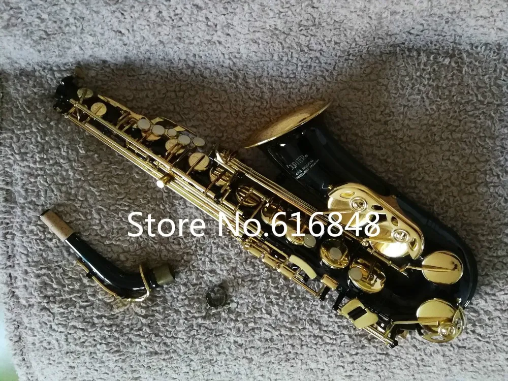 Alto E Flat Saxophone Black Nickel Plated Brass Body Gold