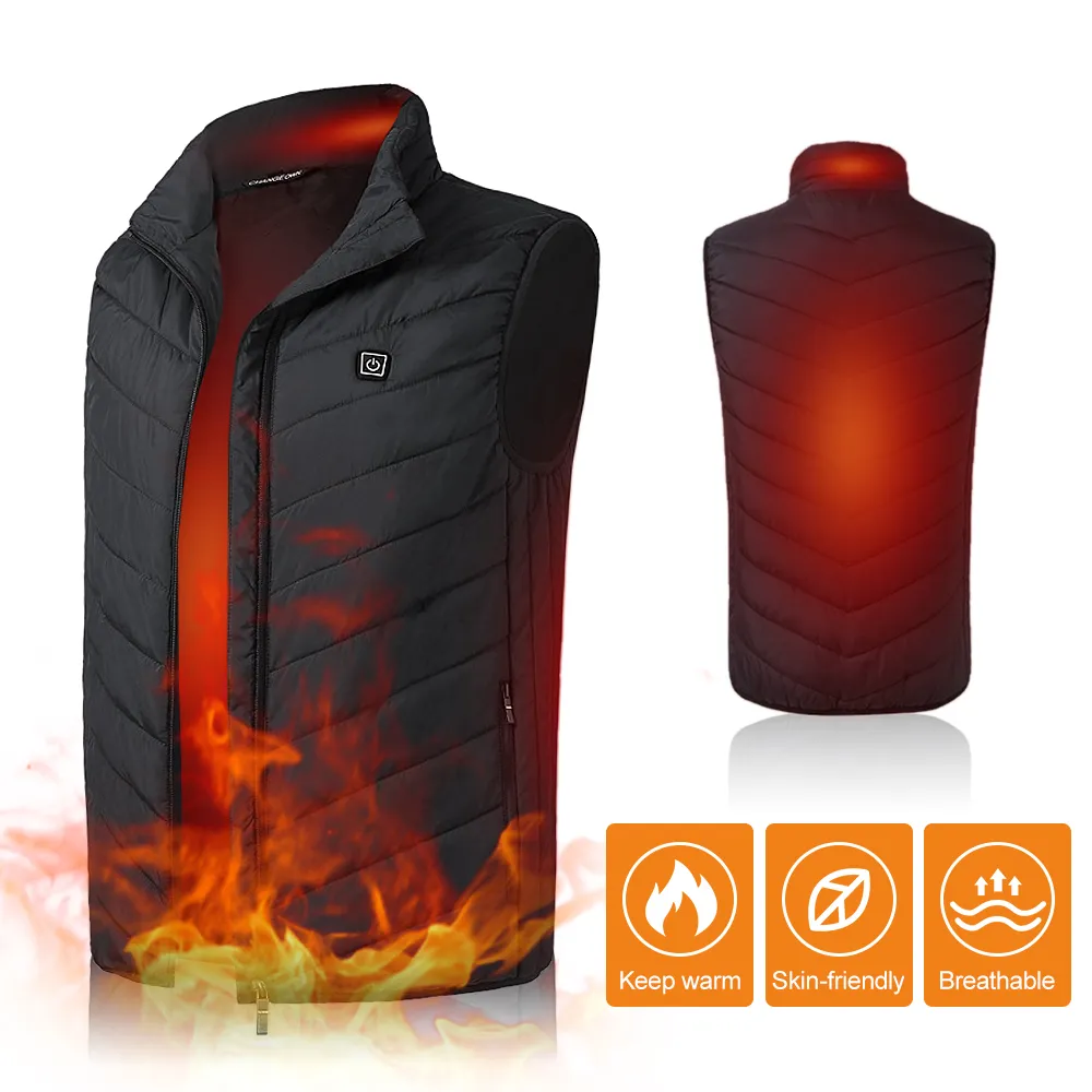 Gilet chaud d'hiver gilet chauffant électrique léger charge USB manteau chauffant trajet quotidien marche gilet thermique avec poche