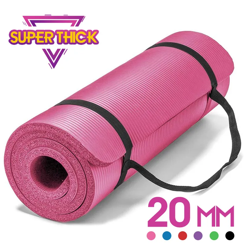 20mm Yoga Mat Extra Thick 1830*610mm NRB Non-slip Pillow Mat For Men Women Fitness Tasteless Gym Exercise Pads Pilates Yoga Mats