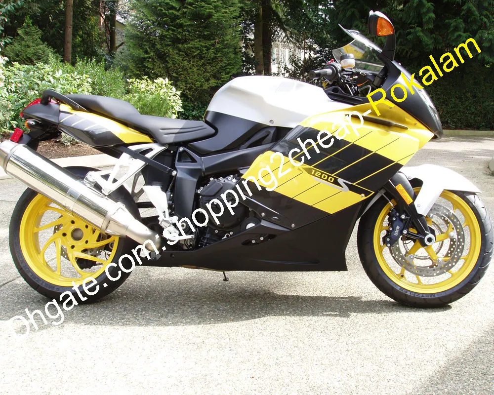 Bodywork Motorcycles Part For BMW K1200S Parts K1200S 2005 2006 2007 2008 K 1200S 05 06 07 08 Yellow Black White Fairing Kit