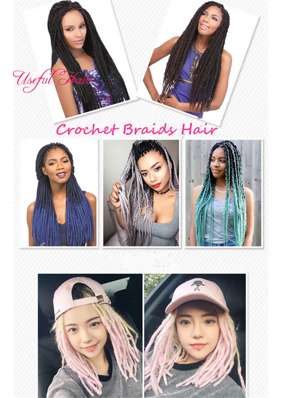 Butterfly Locs Crochet Hair- Synthetic Crochet Braids Hair Extensions- Soft  Locs Wicks Locks For Braids -Natural Pre-Looped Hair