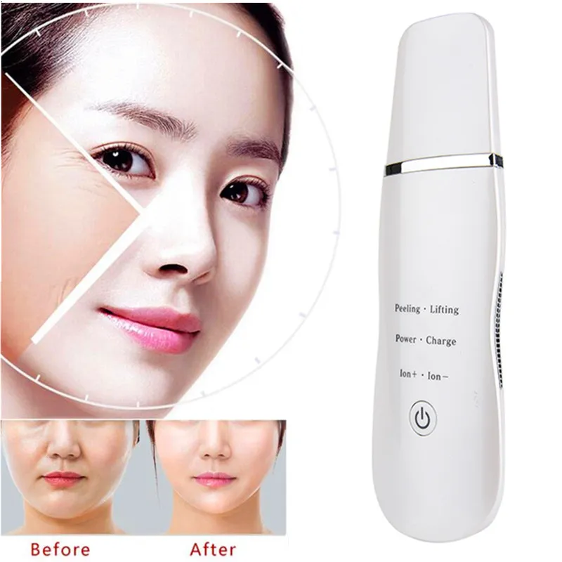 SC003 24Khz ultrasons Ion épurateur de peau du visage rechargeable peelings du visage dispositif de beauté élimination des points noirs exfoliateur lifting dispositif de beauté