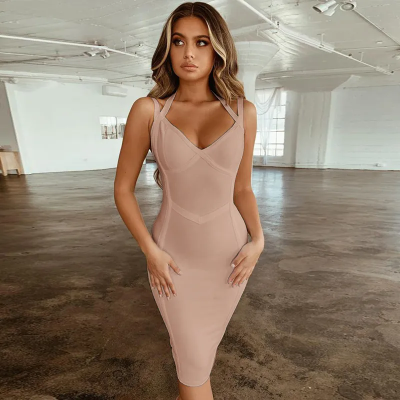 beige bandage dress V. Nude Bandage Dress – Cindy V