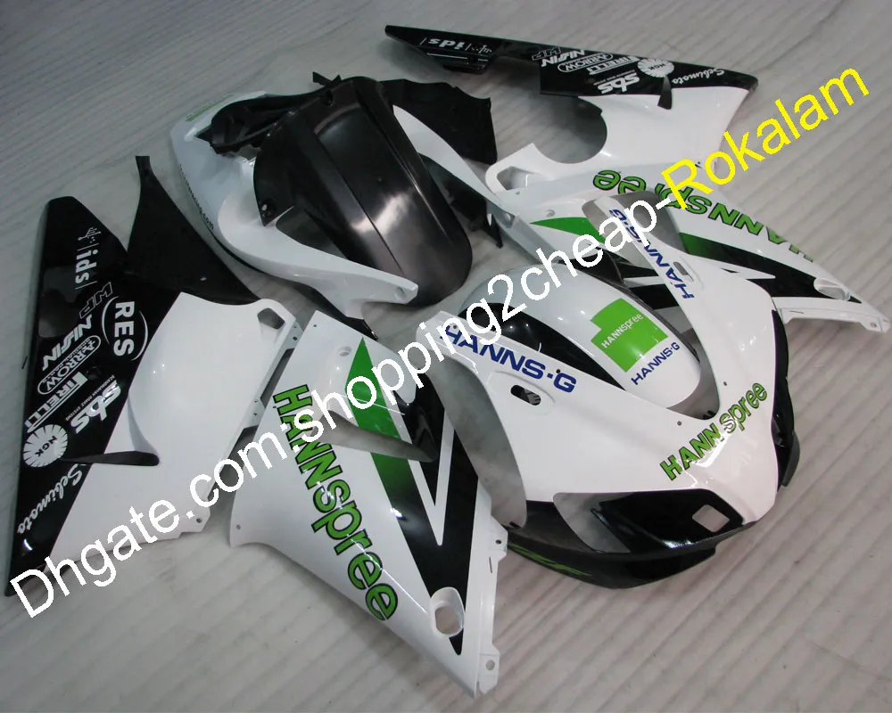 R1フェアリングアフターマーケットキットYZF-R1ヤマハYZFR1 1998 1999 YZF1000R1 YZF 1000ホワイトブラックグリーンフェアリング（射出成形）