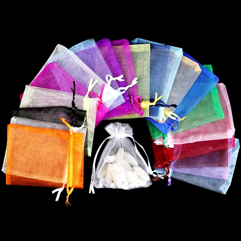 Sacs en organza Petits sacs-cadeaux Pochette à cordon en organza Bijoux Fête Faveur de mariage Fête Festival Sacs-cadeaux Cosmétique Maquillage Bonbons Sac