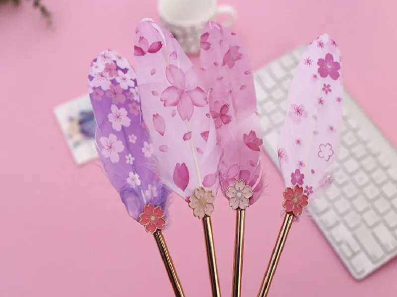 Wholesale Cute Cute Gel Pens In Pink Cherry Blossom And Black