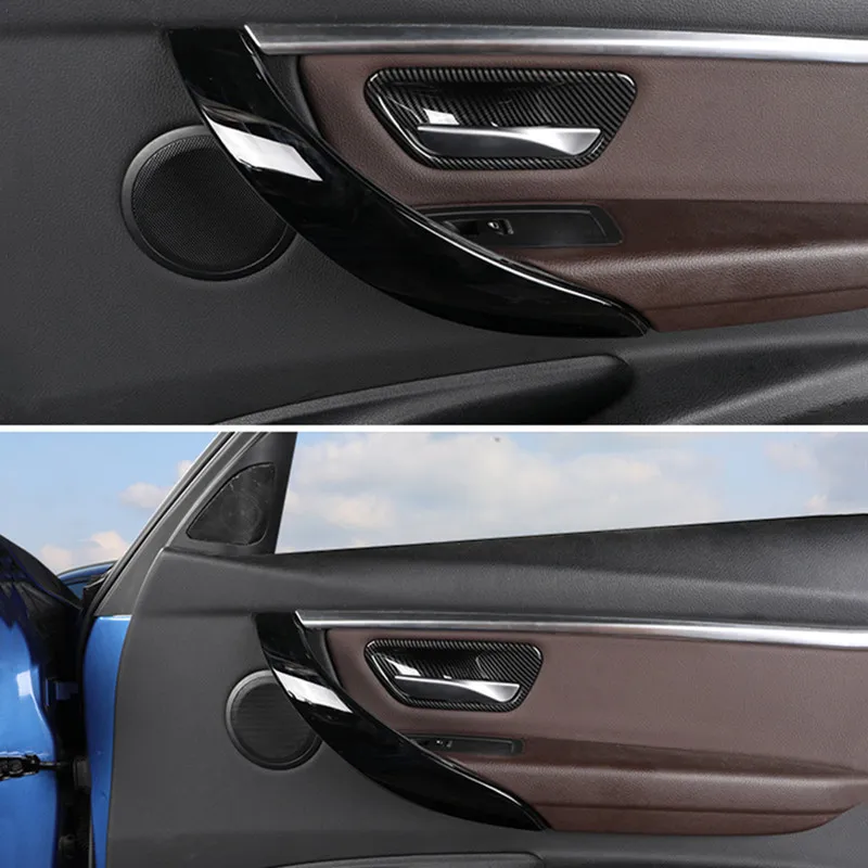 Bilstyling Dörrhandtag Ramdekoration Cover Trim 4st för BMW 3 4 Series 3GT F30 F32 F34 2013-2019 ABS Interiör Tillbehör306Z