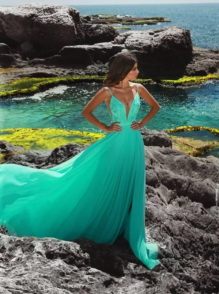 $248 Aqua Women Green Solid Stretch Side Slit Off The Shoulder Gown Dress  Size 2 | eBay