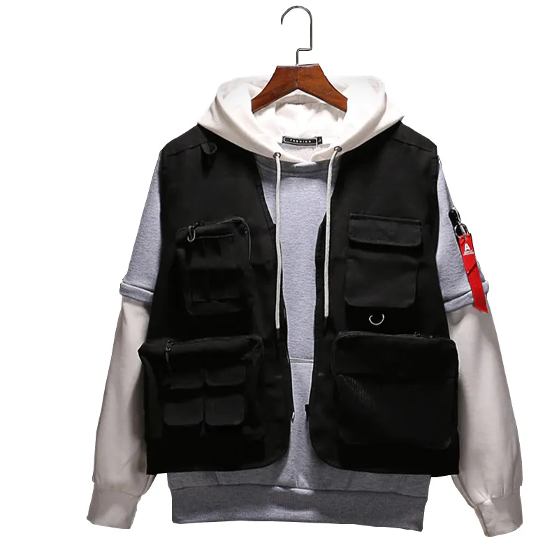 2020 Ny varumärkesvästar Tactical Black Jakt Travel Västar Mens Fickor Höst ärmlös Jackor City Fashion Vest