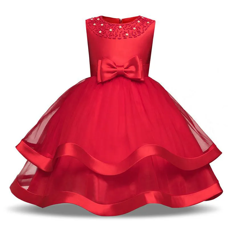 Bestes ärmelloses Sommer-Spitzenkleid für Mädchen für Hochzeit, Blumen-Kind-Geburtstags-Schichtkleider, neue Designer-Prinzessin-Kleid-Teenager-Mädchen-Kleidung