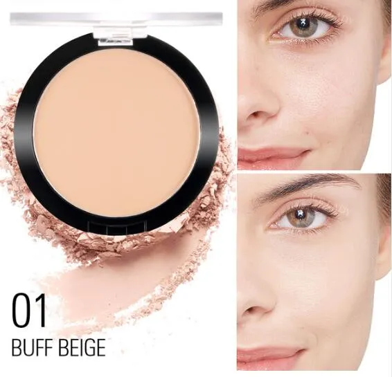 Face Foundation Powder Matte Make-up Gedrukt doorschijnend natuurlijk Make-up Langdurige Oil-Control Compact Cosmetic