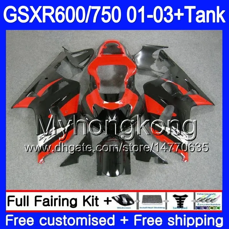 + SUZUKI Siyah Tank Için Yeni Yeni GSXR 600 750 GSXR-750 GSXR600 2001 2002 2003 294HM.71 GSX R750 R600 K1 GSX-R600 GSXR750 01 02 03 Kaporta