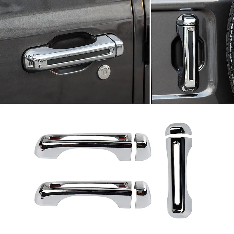 2Doors Chrome Door Handle Cover Car Door Tail Outside Door Shell For
