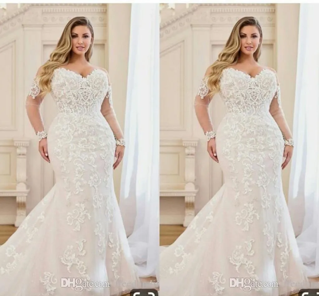 Sophia Tolli Y12027LS Tiarn Sheer Back Plus Size Bridal Dress -  MadameBridal.com
