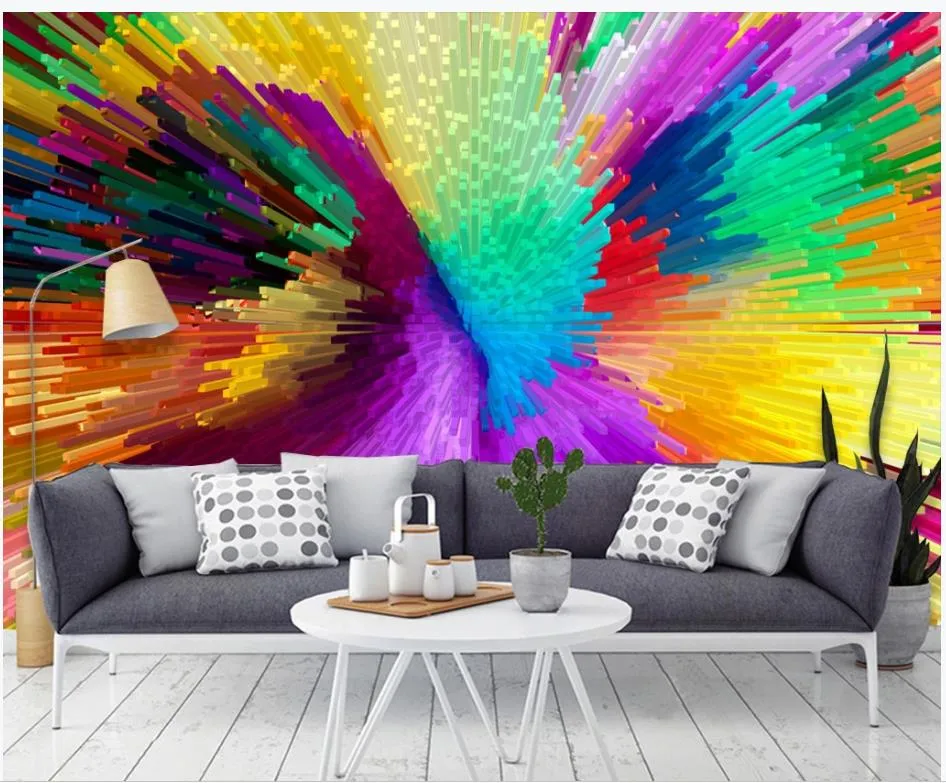 3d murals wallpaper for living room 3d modern colorful wallpapers stereo line tv background wall