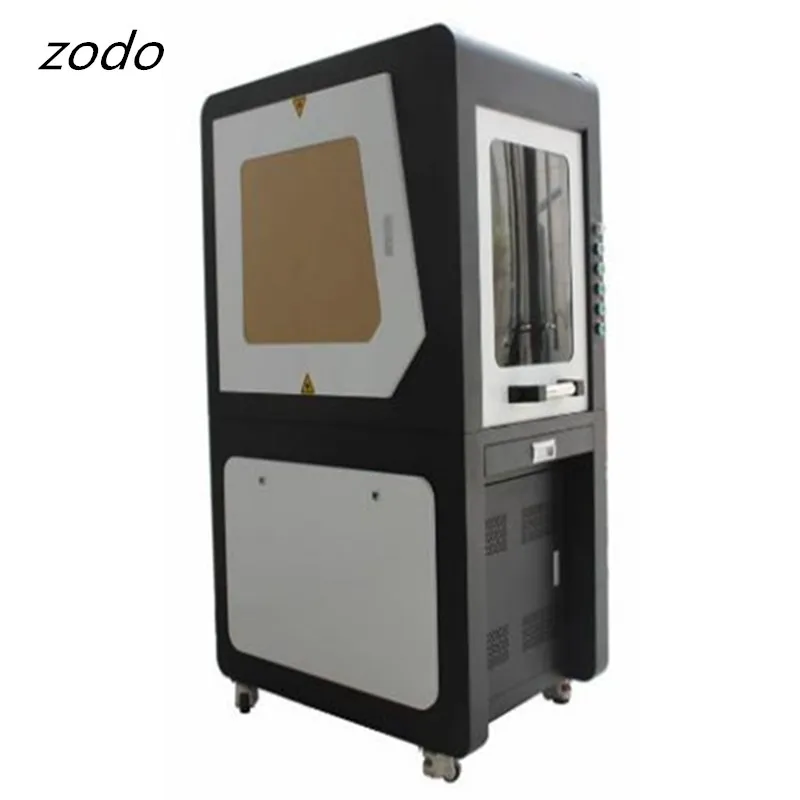 Zodo 30W enclosed full protect fiber laser marking machine with electric up down for metal material