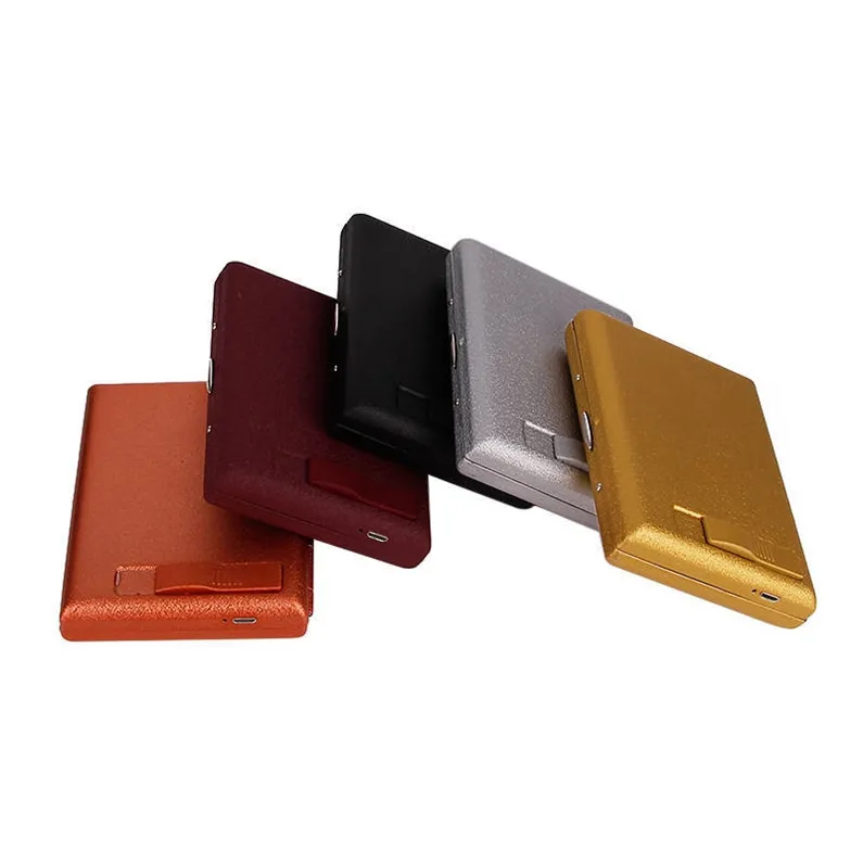 Mais Cores Metal Fosco Casos de Cigarro Caixa De Armazenamento De Casing Shell Mounthpiece Design Exclusivo Portátil Carregamento Eletrônico USB Mais Leve