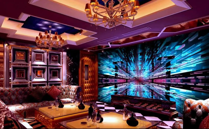 ブルーレイ3D無限空間KTV背景壁モダンな壁紙リビングルーム