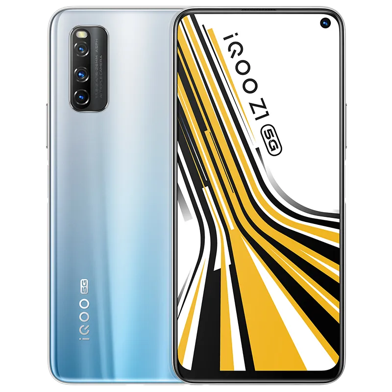 Vivo d'origine iqoo z1 5G LTE Phone mobile 6 Go RAM 128 Go Rom MTK 1000 Plus Octa Core Android 6.57 "48.0MP Wake Face Id FingerPrint empreinte portable