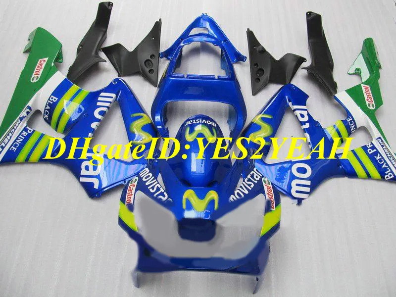 Injectie Mold Fairing Kit voor Honda CBR900RR 929 00 01 CBR 900RR CBR900 2000 2001 ABS TOP BLUE GROENE VALEN SET + GENAFFEN HZ41