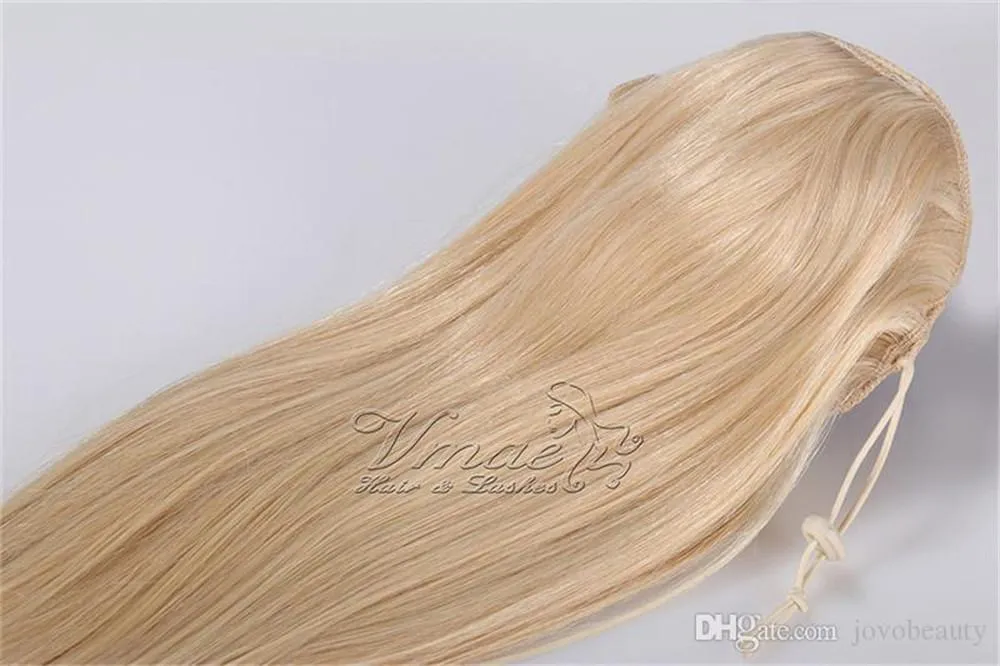 بيرو الشعر الأوروبي مستقيم الرباط ذيل 160G اللون الطبيعي شقراء unprocess لا الكيميائية لا الاصطناعية للنساء # 27 # 613