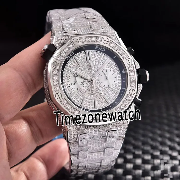 Qualit Nouveau PVD Acier Noir Diamant Lunette VK Quartz