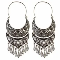 Bohemian Vintage Yakası Gümüş Para Gerdanlık Önlüğü Kolye Jhumka Küpe Türk Çingene Hint Tribal Kolye Afgan Takı Setleri