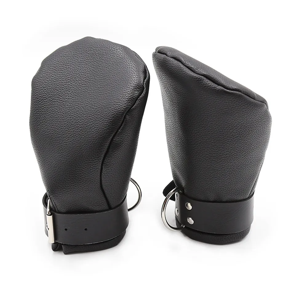 Camatech PU Lederen gevoerde wanten zachte puppy mitts hand s bondage bdsm hond palm fist handschoenen terughoudendheid ADULD-spel voor paar y190716