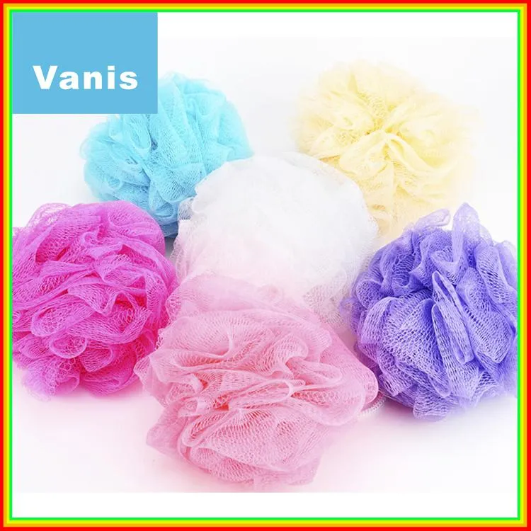 Wholesale-Wholesale Multicolor Senior Supper Soft Bath Ball Body Brush Bathsite Wash Flower Cleaning for Baby Kid Shower Sponge Puff