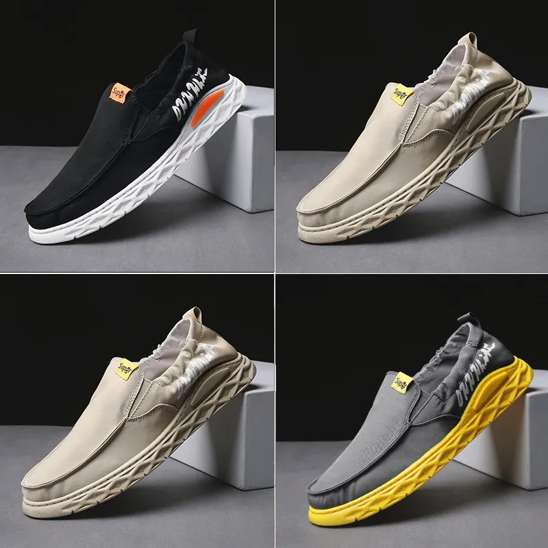 2019 été hommes toile chaussures respirant paresseux été un pied vieux Beijing tissu chaussures paresseux croix loisirs sans lacet chaussure