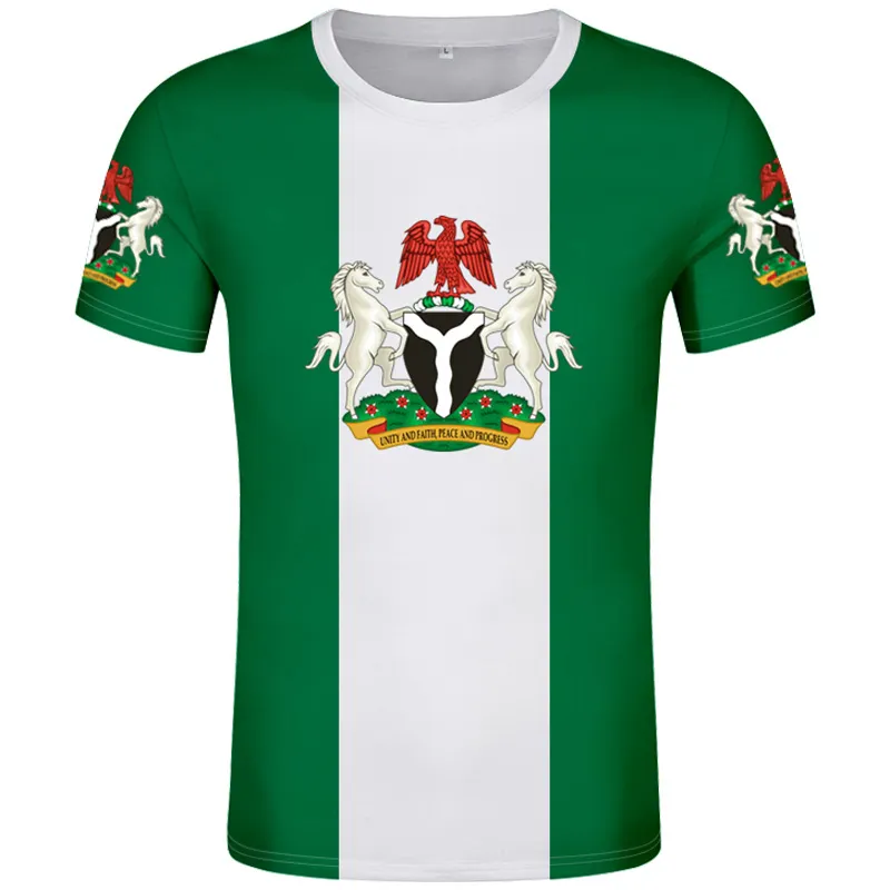 Nigeria Man Ungdom T Shirt DIY Gratis Anpassad Namn Nummer T-shirt Nation Flag Nigerian College Skriv ut Text Fotokläder
