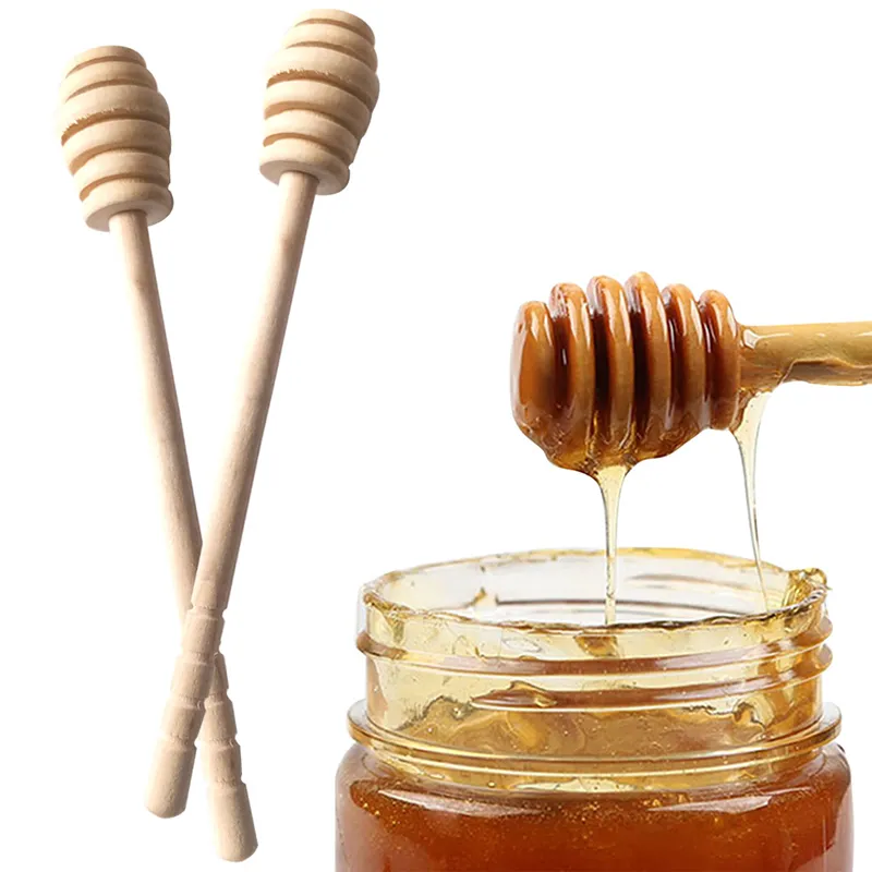 Portable Mini Wooden Jam Honey Dipper Stirring Rod 16cm Honey Stirrer Muddler Stick Spoons Dessert Tools