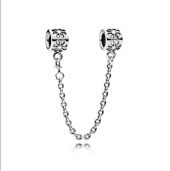 925 Sterling Silver Floral Safety Chain With Love Connection For Pandora Silver Charm Bracelet Compatible With Withy Brand Velvet Bag From Babyclothing toys 6.79 DHgate.Com