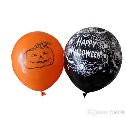 12-дюймовый латексные шары Паутина тыквы Horror Halloween Decoration Globos Гелий Воздушный Шар Детские игрушки Birthday Party Decor 200pcs / серия GA327