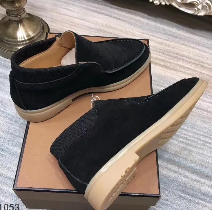 Nubuck leather Mens Loro Walk high Top shoes luxury sneakers Lock designer Flats Slip-on dress shoe Boots 45 46