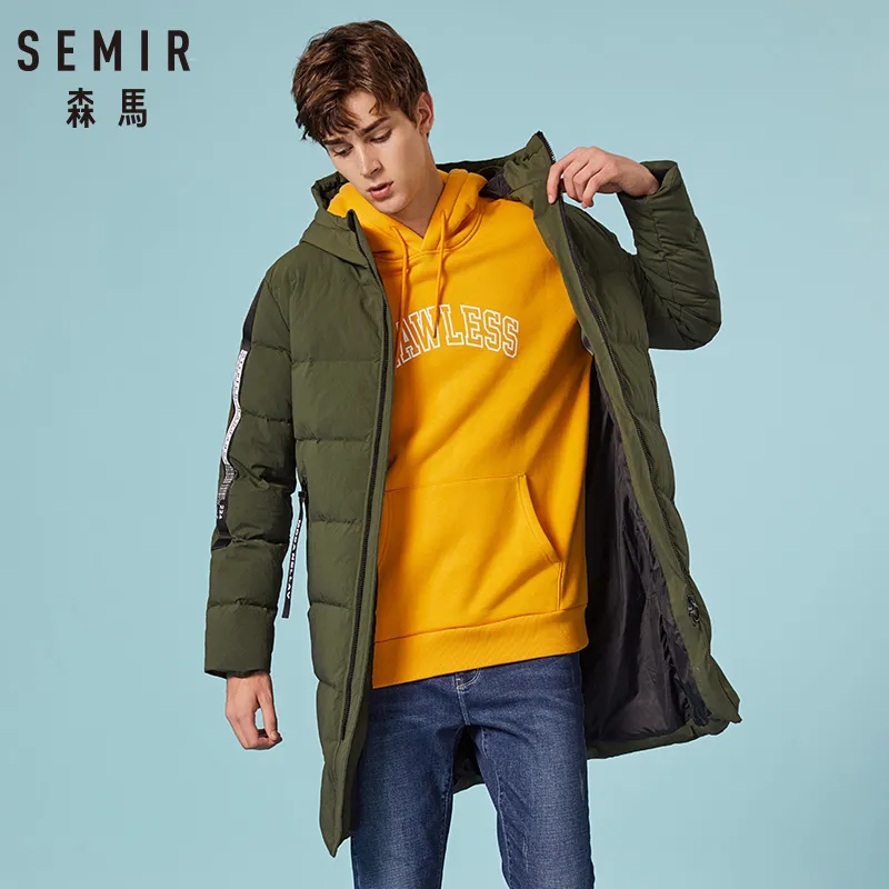 SEMIR Russian winter down jacket men brand clothing Long warm Thick 80 Grey duck down coat Male Witner Jackets For Man S191019